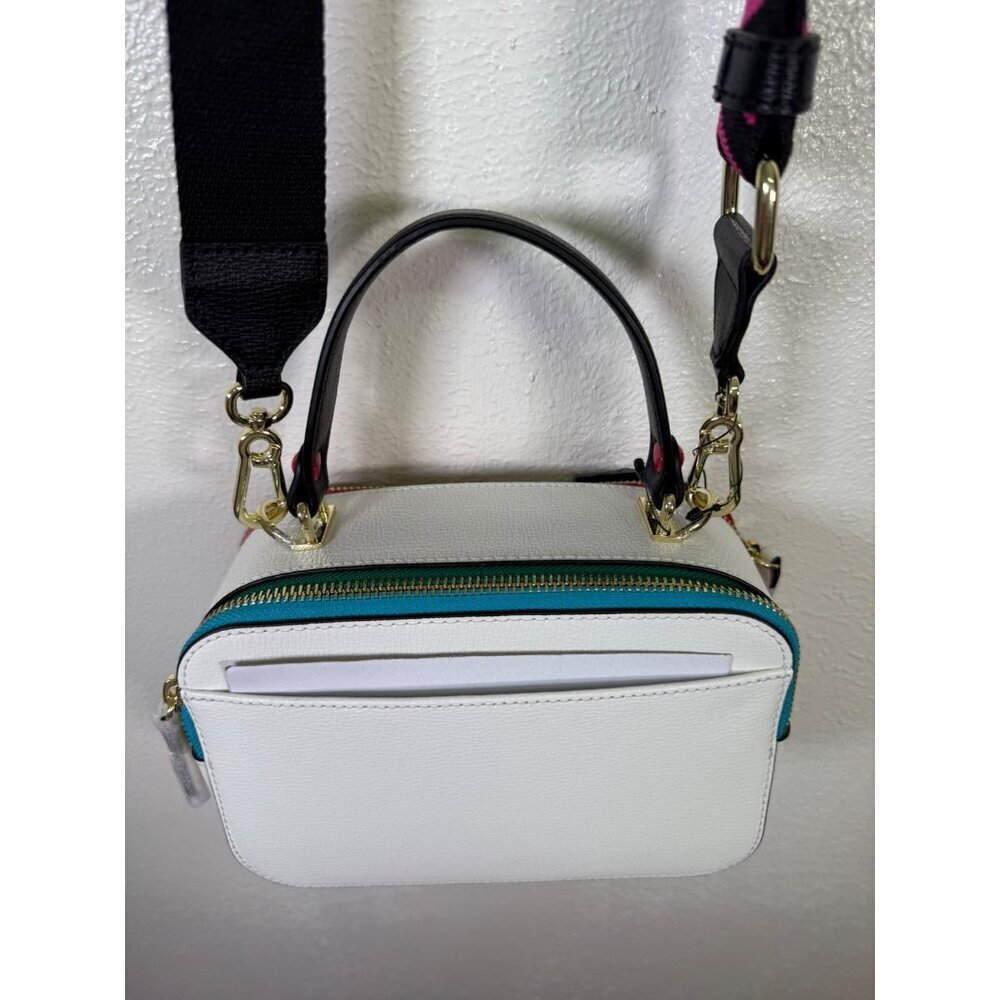 NEW KARL LAGERFELD Simone Rainbow Studded Crossbody Bag White Premium Leather - Picture 9 of 15